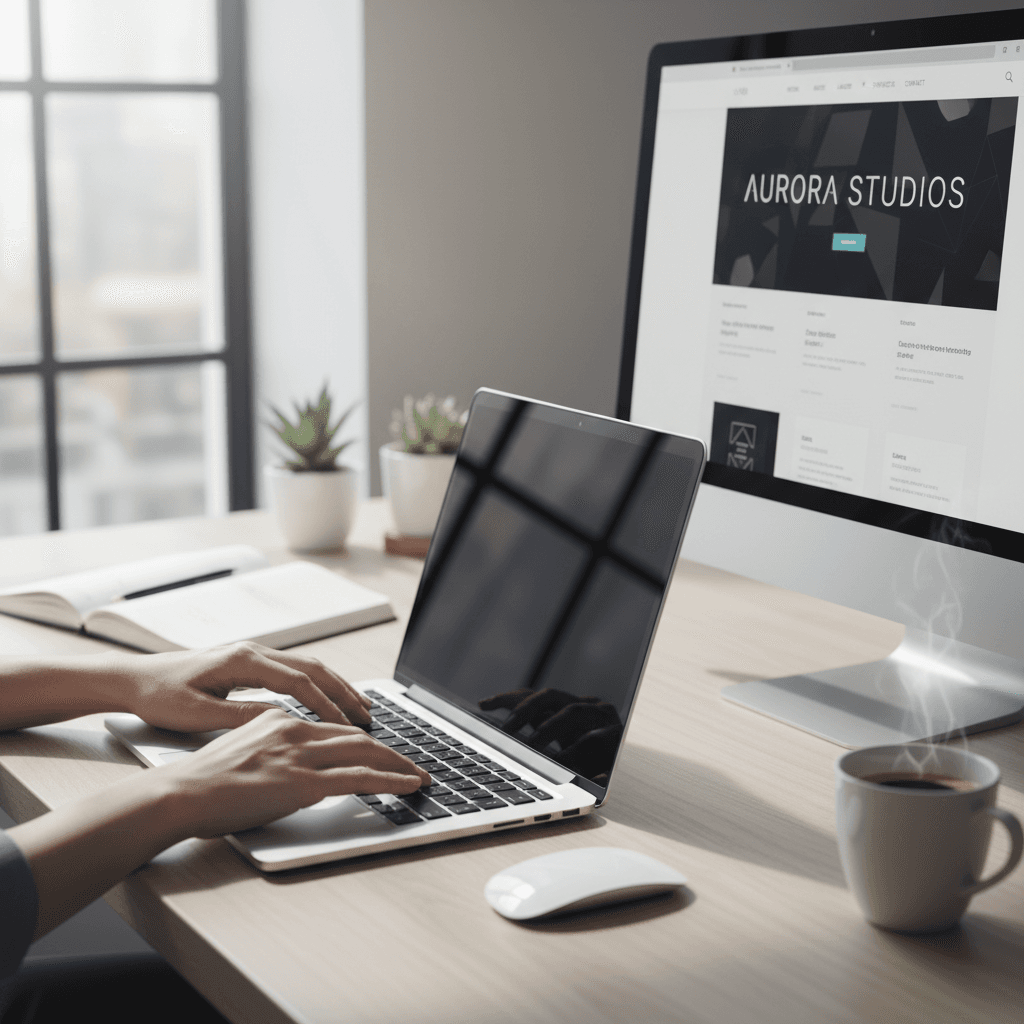 Professional working on digital solutions at modern workspace