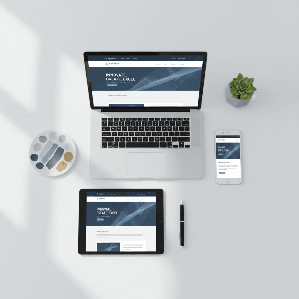 Renovated website design on desktop and mobile